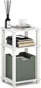 Furinno JUST Side Table, 3-Tier Open Shelf End Table, Toolless Assembly Night by Furinno-FitsYourSpaceFitsYourBudget