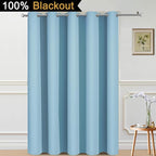 Yakamok Sky Blue Blackout Patio Door Curtain Panels W70 x L84, 1 Panel | Noise - Image 2