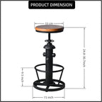 Rustic Industrial 3 Piece Bar Table Set - Image 3