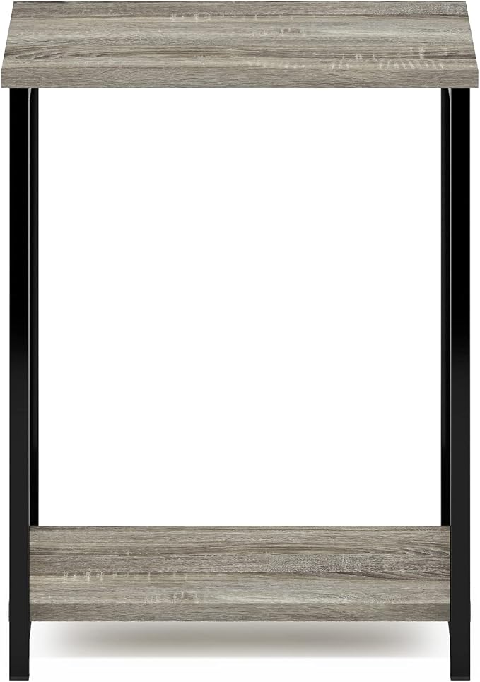 Furinno Simplistic Metal Frame End Table, French Oak - Image 6