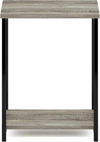 Furinno Simplistic Metal Frame End Table, French Oak - Image 6