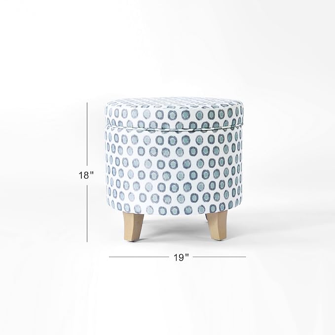HomePop Upholstered Round Storage Ottoman|Homepop Home Décor|Upholstered Round - Image 3