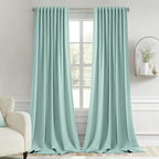MIULEE Aqua Back Tab Blackout Curtains 52x96 Inch Long 2 Panels Set | Rod by MIULEE