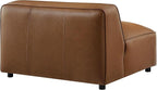 Modway Auren Vegan Leather Modular Armless Chair in Coffee - Image 7
