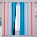 Pink and Blue Ombre Curtains for Bedroom 63 Inch Long | Room Darkening Curtains - Image 2
