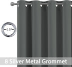 Yakamok Dark Grey Room Darkening Window Curtains 52x36 Inch - Image 2