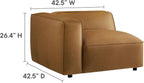 Modway Auren Vegan Leather Left Modular Armchair in Camel - Image 3