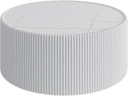 SSLine Round Drum Coffee Table Modern Sintered Stone Top Coffee Table in White - Image 6