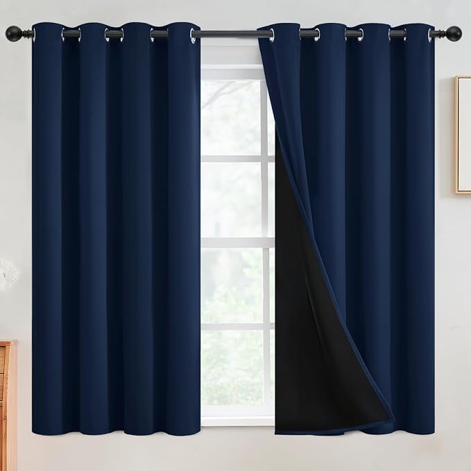 SimpleHome Navy Blue 100% Blackout Curtains Room Darkening Living Room 54 | by SimpleHome