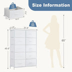DUMOS Dresser for Bedroom, 10 Storage Drawers, Wide Fabric Closet Chests - Image 3