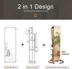Muwuele Solid Wood Full Length Mirror Coat Rack, Floor Mirror - Image 3