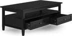 SIMPLIHOME Warm Shaker Solid Wood Transitional-Style 48-inch Wide Coffee Table - Image 3