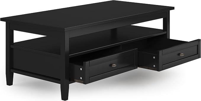 SIMPLIHOME Warm Shaker Solid Wood Transitional-Style 48-inch Wide Coffee Table - Image 3