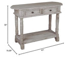 Sunset Trading Shabby Chic Cottage Table, Two Drawer, Natural limewash - Image 3