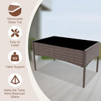 4-Piece Outdoor Furniture Set, PE Rattan Wicker Chairs - Image 7