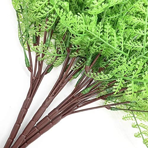 Artificial Fern Leaves Plants, Plastic Shrubs Grass Fake Bushes 2pcs, Outdoor Indoor Greenery Home Garden Décor Verandah Planting Filler Table Centerpieces Arrangements DIY Decoration - Image 5