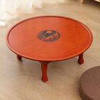 Folding Round Korean Printed Wooden Table – Multi-Use Low Table - Image 4