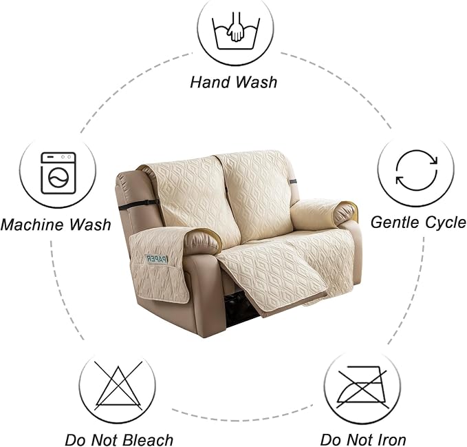 Genina Waterproof Loveseat Recliner Cover Non-Slip, Sofa Cover - Image 9
