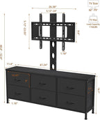 TV Stand with Mount, Fabric Dresser with 6 Drawers - Image 2