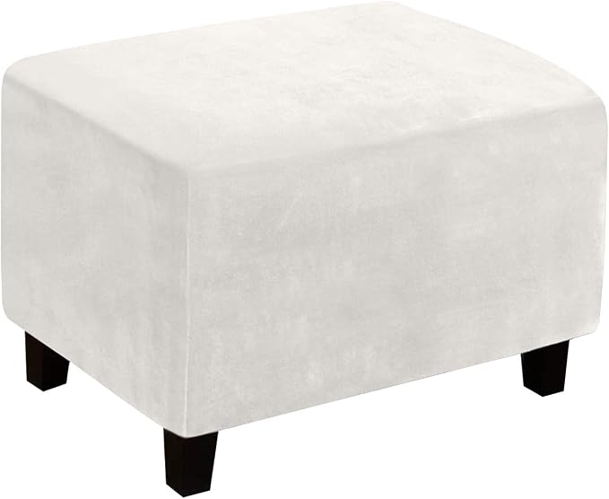 Ottoman Cover, Stretch Rectangle Velvet Ottoman Slipcovers of Foot Stool by LiveGo