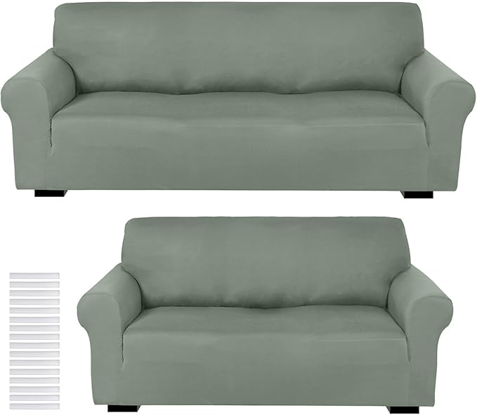Peryiter 2 Pcs Sofa Covers Couch and Loveseat Covers Set Stretch Sofa Slipcover by Peryiter