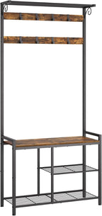 YATINEY Coat Rack Shoe Bench, 4-in-1 Hall Tree - Image 8
