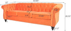 AVZEAR 3 seat Sofa, Velvet Sofa Living Room Large Sofa Modern Chesterfield - Image 2