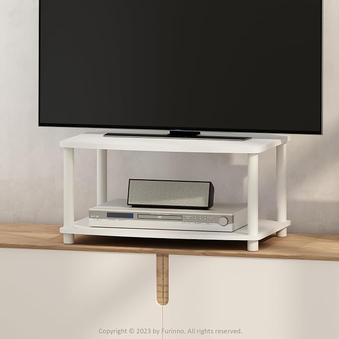 Furinno Turn-N-Tube TV Riser Stand, 2-Tier Small Elevated No Tools TV Stand - Image 4