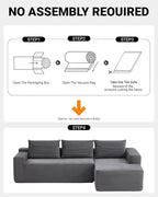 97" Cloud Sectional Couch, Modern Modular Sectional Sofa - Image 4