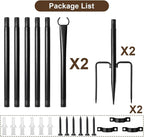 2 Pack String Light Poles for Outside, Thickened Metal Lights Hanger Pole - Image 7