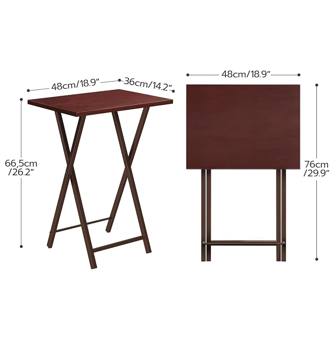 HOOBRO Folding TV Tray Tables, Industrial Snack Tables - Image 3