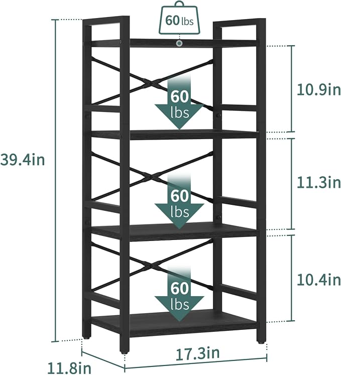Yoobure 4 Tier Bookshelf - Image 3