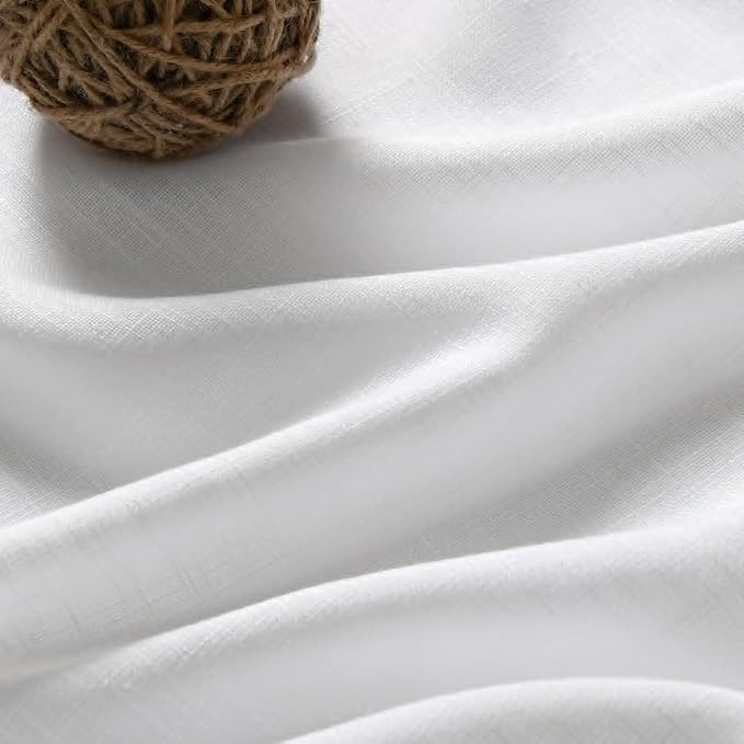 White Linen Curtains 80 Inch Length - Image 5