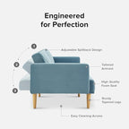 mopio 76.4" Futon Sofa Bed, Sleeper Sofa, Mid Century Modern Futon Couch - Image 3