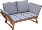 Devoko Outdoor Couch Acacia Wood Patio Couch - Image 7