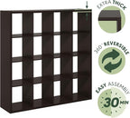 Furinno Cubicle Book Shelf, 16-Cube Bookshelf, Extra Thick Frame Reversible - Image 6