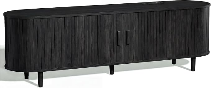 65" Mid Century Modern TV Stand, Wood TV Consoles - Image 8