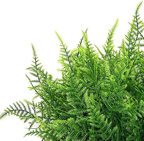 Artificial Plants, Plastic Shrubs Fern Grass Leaves Fake Bushes Outdoor Indoor Greenery Home Garden Décor Verandah Planting Filler Table Centerpieces Arrangements DIY Decoration 4 Pack - Image 7