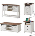 AMERLIFE Farmhouse 4-Piece Living Room Set, Entryway Console by AMERLIFE