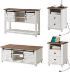 AMERLIFE Farmhouse 4-Piece Living Room Set, Entryway Console by AMERLIFE