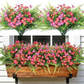 RECUTMS Artificial Flowers for Outdoors,Rose Purple Fake Flowers Plants by RECUTMS