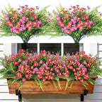 RECUTMS Artificial Flowers for Outdoors,Rose Purple Fake Flowers Plants by RECUTMS