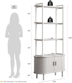 ONBRILL 71" Tall Bookshelf, 4-Tier Book Shelf - Image 2