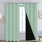 Yakamok Light Sage 100% Blackout Curtains 96 Inches Long 52" Wide, 2 Panels | by Yakamok