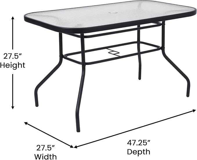 Flash Furniture Tory Rectangle Patio Table - Image 3