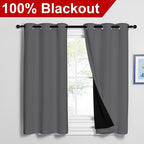 NICETOWN Grey 100% Blackout Curtains 2 Panels - Image 2