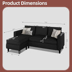 Nuturelly Modern Convertible Sectional Sofa Couch - Image 2