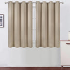 Khaki Thermal Blackout Curtains/52 x 45 Inch/Set of 2 Panels Room Darkening by Lemomo
