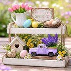 Purple Spring Truck Decor with Lavender Flowers, 5.7 Inch Metal Farm Pickup - Image 5