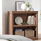 LINSY HOME 2-Tier Bookcase and Bookshelf, Small Wood Display Storage Shelves - Image 4